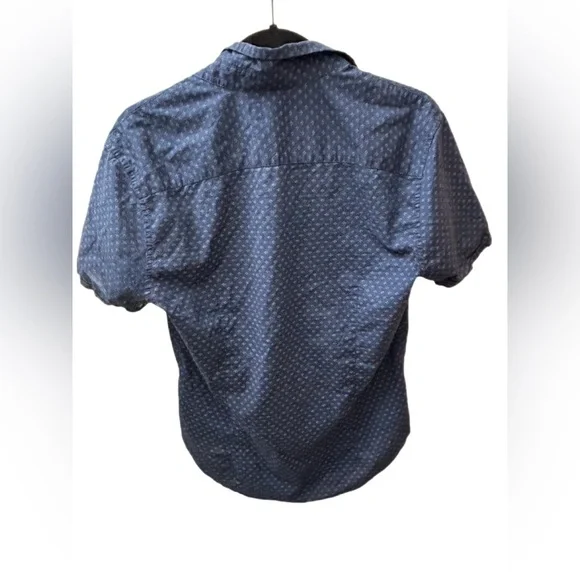 John Varvatos USA Navy Short Sleeve Button-Up Shirt Men’s Small - Picture 4 of 4